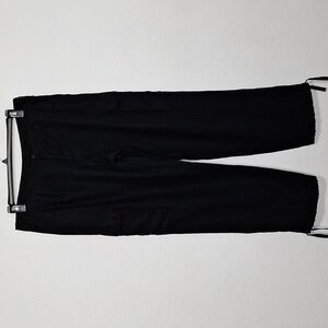 Ralph Lauren Sport Black Lagenlook 100% Linen Drawstring Cargo Pants Size 12